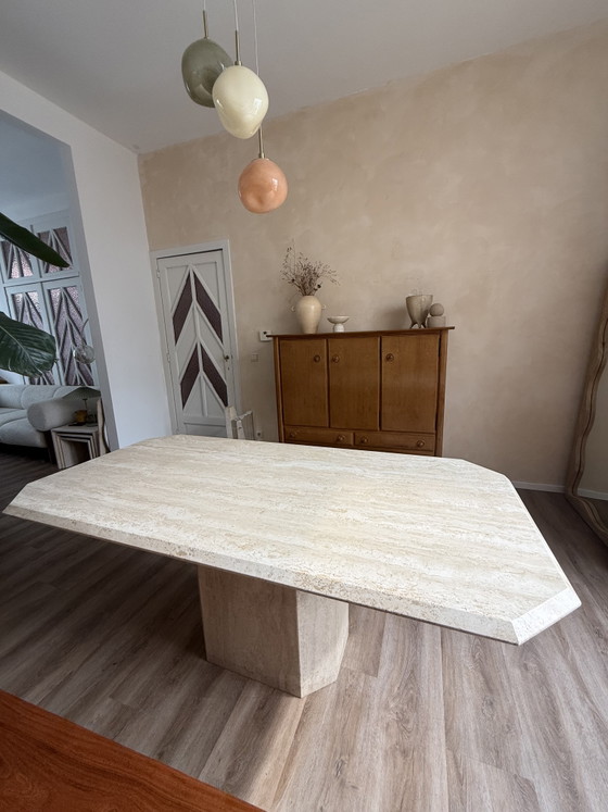 Vintage Travertine Dining Table (photo 2 of 8)