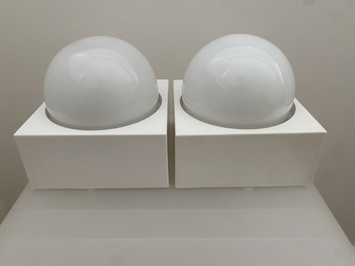 2 lampade da soffitto/parete vintage in bachelite - anni '50 - stile industriale/era spaziale