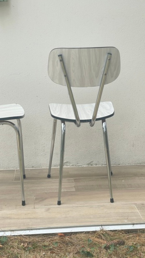 Coppia di sedie vintage in formica – Sedie da pranzo, Metal (photo 14 of 29)
