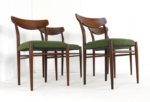 Set of Four Lübke Chairs 'Waldbrunn' Vintage with New Upholstery