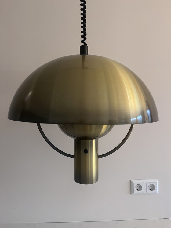 Lampe suspendue champignon hollandaise rare des années 70 – Dijkstra Lampen, Suspensions, Other, Metal (photo 3 of 15)