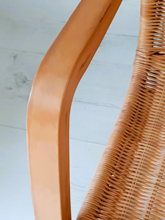 Image 1 of Sillón cantilever Oland Fatolj para IKEA en mimbre y madera