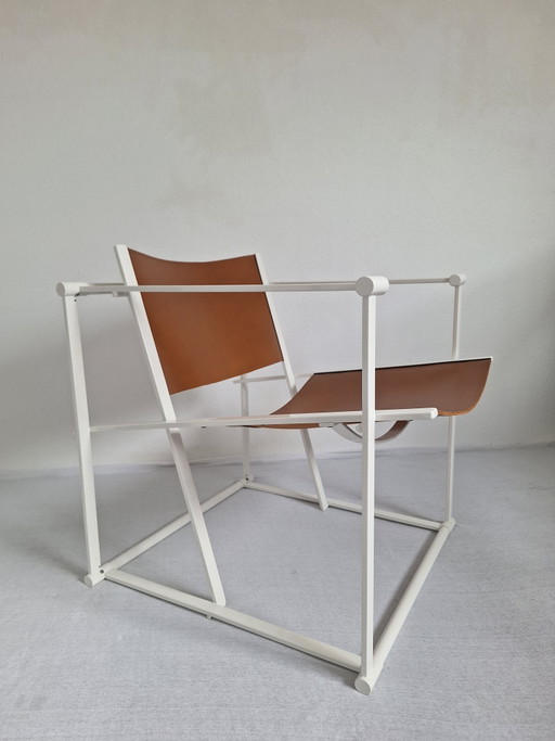 Fauteuil Cube Pastoe FM 62 Radbout Van Beekum 1980 – Metal, Leather