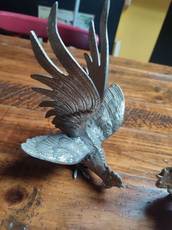 Image 1 of Coppia di galli in metallo argentato