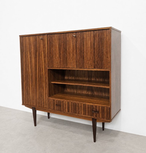 Credenza alta vintage di metà secolo con bancone/scrivania – high boards, Wood