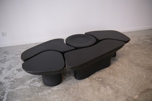 Tavolino da caffè in marmo nero - AULYOM STUDIO