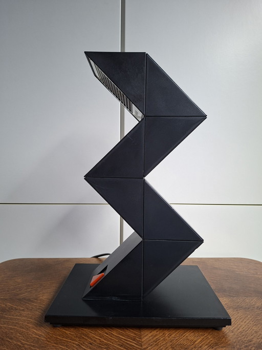 Lámpara de mesa Zigzag vintage de Shui L.D. Chan - ca. 1980s - Diseño modular - E-Lite / Z-Lite / Massive