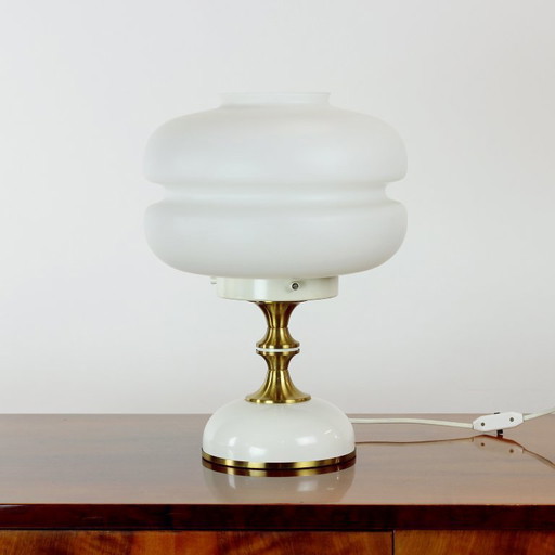 Space Age Table Lamp In Metal & Glass By Napako, Czechoslovakia 1970s