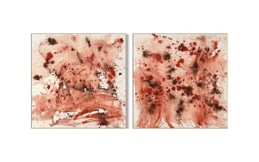 Abstract Acrylic Painting Diptych 100 x 200