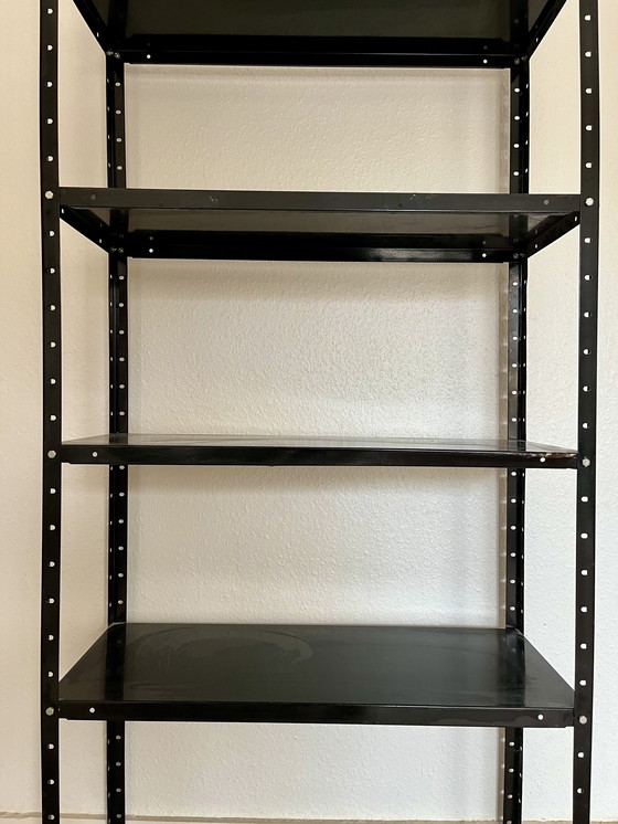 Image 1 of Antiek zwart metalen rek