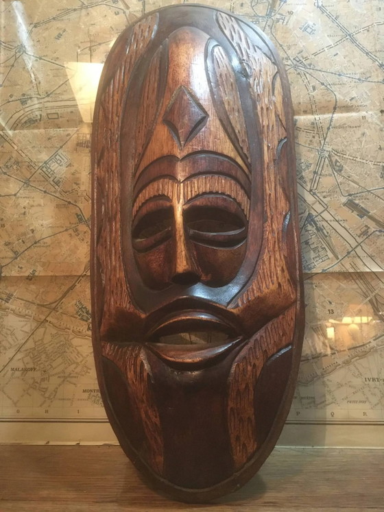 African wooden mask – Wall decoration, Vintage (photo 2 of 10)