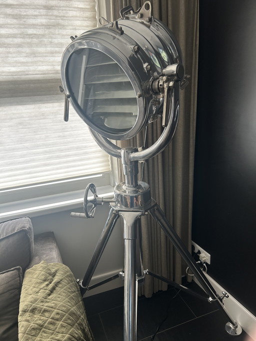 Lámpara trípode de diseño Eicholtz – Eichholtz, vloerlampen, Glass, Aluminium