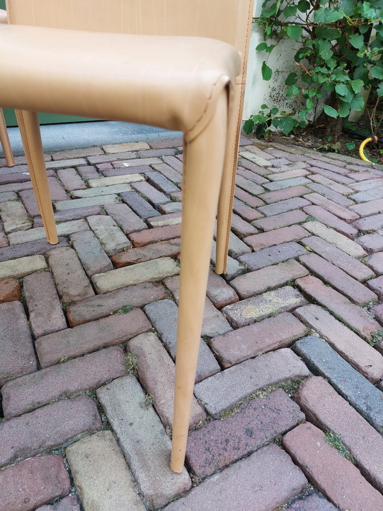 Image 1 of 6 x Kamel-Leder-Esszimmerstühle