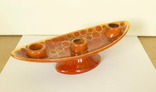 Germany Ceramic Candle Holder Jasba Keramik, 60s-70s Fat Lava Style I