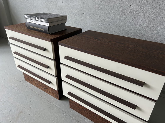 Image 1 of Set da comodino vintage - metà secolo - wengé