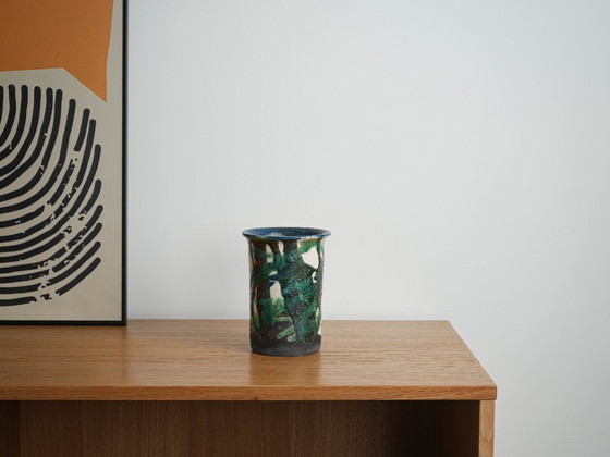 Vaso in ceramica, anni '70, prodotto in Europa, Vasi, Blu, Abstract (foto 12 di 12)