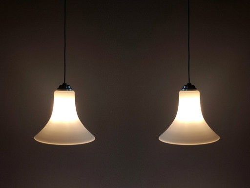 lampes suspendues vintage en forme de trompette