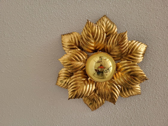 Image 1 of Masca Italian ceiling lamp with gold leaf Gentile Oro 40cm