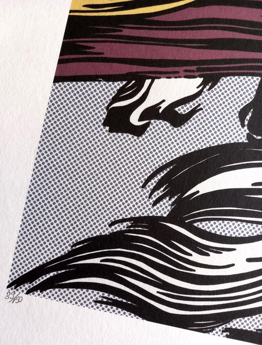 Roy Lichtenstein – Litografía Pinceladas – enmarcada