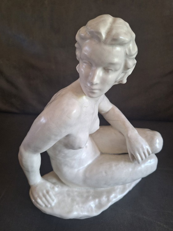 Image 1 of Sitzende Frau, Porzellan, Deutschland