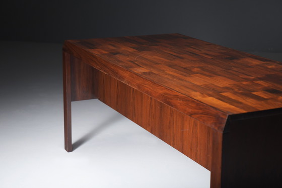 Image 1 of Stunning Desk Table In Brazilian Rosewood By Jean Gillon For Italma Woodart.