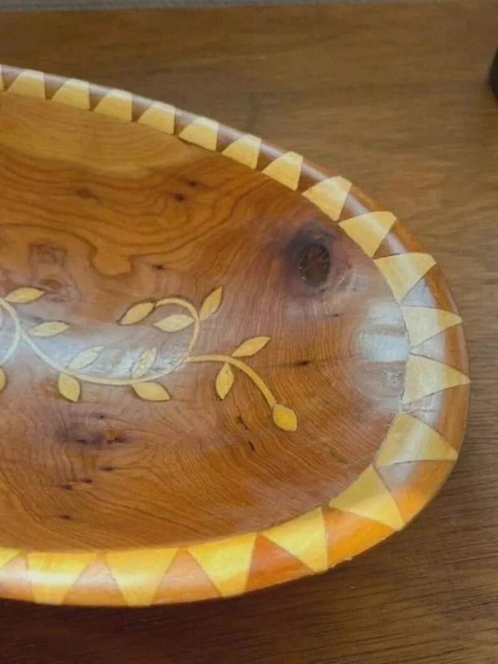 Ciotola per frutta orientale fatta a mano in legno di tuia - intarsio vintage, Ciotole, Marrone (foto 5 di 10)