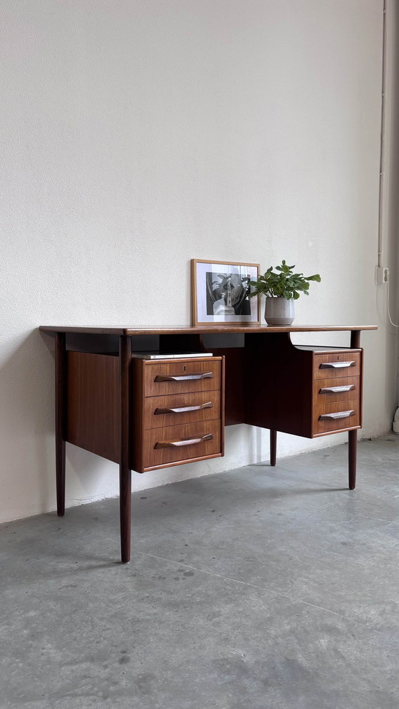 Image 1 of Vintage Desk 2-Sided In Teak