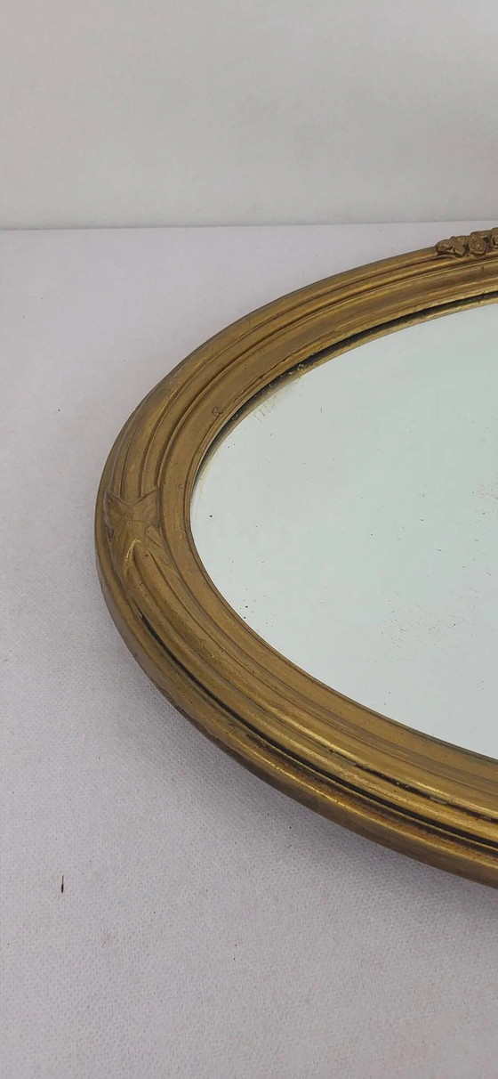 Oval mirror in gilded wood, Louis XVI style (photo 10 of 12)