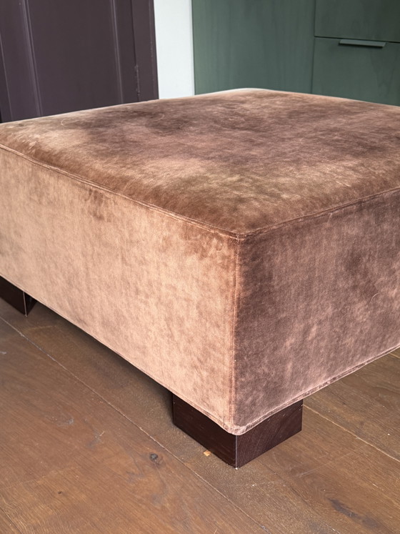 Pouffette vintage Hocker en velours orange – Poufs & repose-pieds, Velvet (photo 9 of 9)