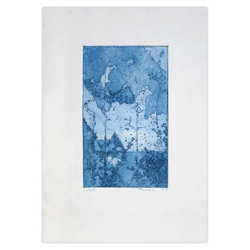 Monique PEHEM (BRETON-PROUTÉ) Crepúsculo Grabado firmado 2006