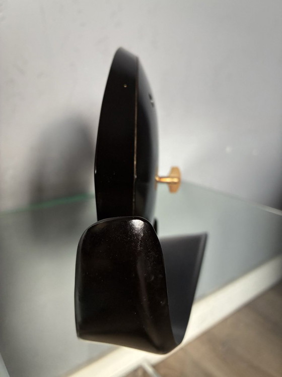 Orologio da camino Prim in bachelite, orologio occhio di gatto cecoslovacco anni '50, Plastica, Nero, 1950 (foto 4 di 7)
