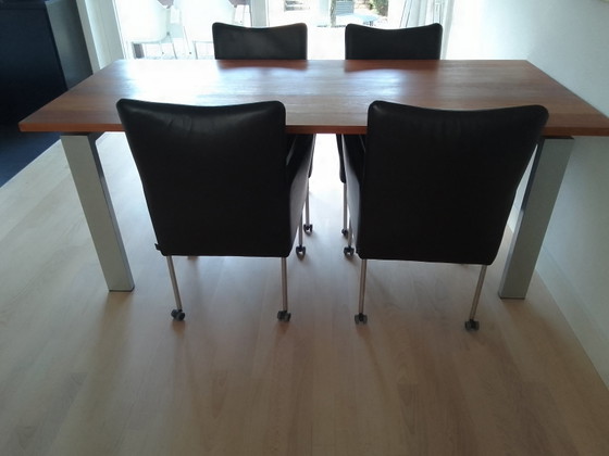 Image 1 of Set Van 4 Leren Stoelen Van Jess, Zwart, 250 Euro