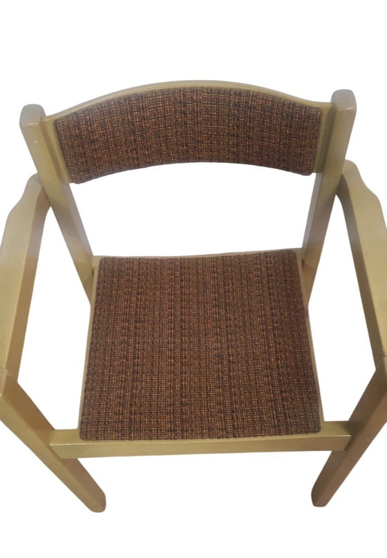 Image 1 of Set of 4 Vintage Scandinavian Stackable Chairs in Solid Wood - Balzar Beskow - Sweden, 1960s