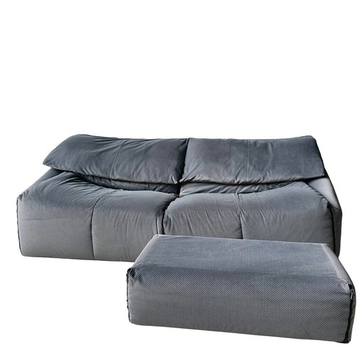 Original sofa & hocker  ‘Plumy’, Cinna, France, 80s