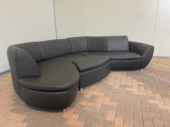 Image 1 of Hummel Design hoekbank van grijs leer