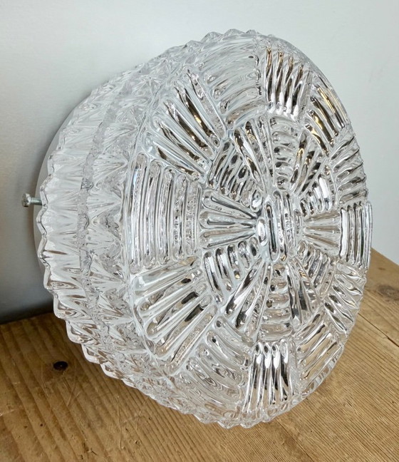Vintage glazen wand- of plafondlamp uit de jaren 70. – Wandlampen, Metal, Glass (photo 8 of 16)