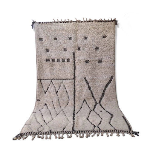 Large Authentic Beni Ourain Rug with Abstract Berber Symbols 300x200cm