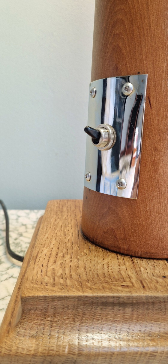 Image 1 of Vintage table lamp in wood and metal – Modernist design, 1950s