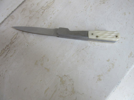 Image 1 of Vendetta Korsisches Taschenmesser, Klappmesser aus A20-Stahl und Knochen, mit Mohrenkopf- und Wildschweinmotiven, Vintage