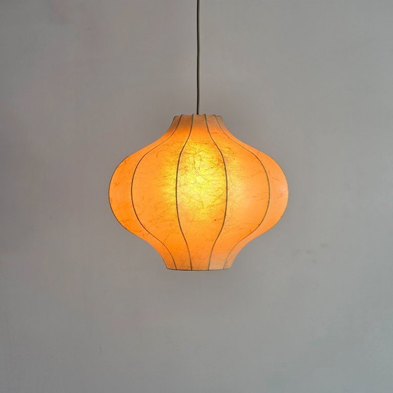 Image 1 of Vintage Cocoon Pendant Lamp by Goldkant – Germany 1970s – Rare shape – diameter 42 cm – E27 – Sculptural Space Age Lamp