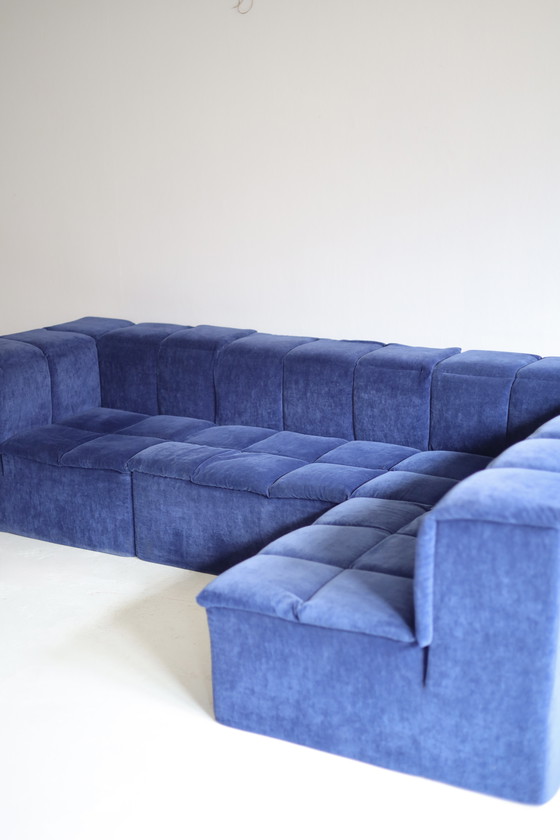 Image 1 of Modular sofa, 4 elements, blue velvet