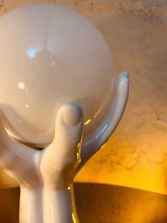 Unique! Design 70s Hands Table Lamp – Porcelain, Ceramic (photo 6 of 8)