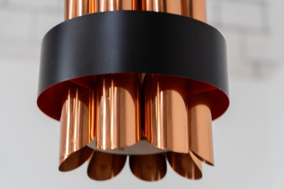 Image 1 of Copper pendant light by Werner Schou for Coronell (Denmark, 1970s).