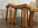 Tavolini a incastro in rovere, Mid-Century