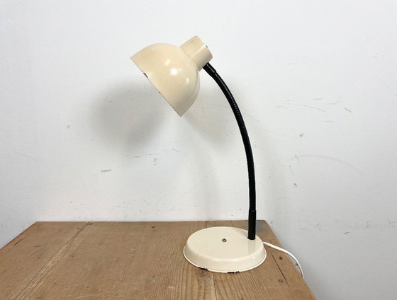 Image 1 of Beige Industrial Gooseneck Table Lamp, 1960s