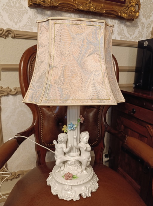 Vintage Porcelain Cherub Table Lamp 62 cm – tafellampen