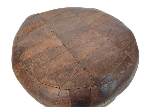 Image 1 of Pouf vintage in pelle patchwork - anni '70