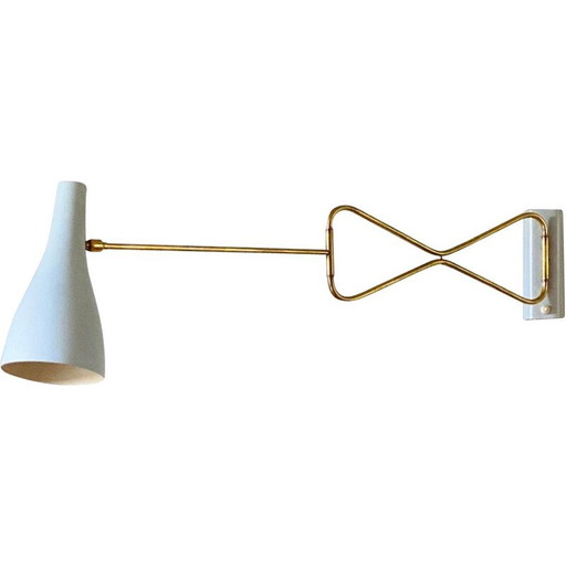 Lámpara de pared vintage de metal azul claro y latón de Cosack, Alemania, 1950