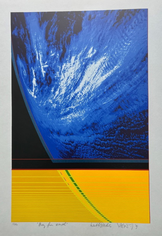 Image 1 of Serigrafia Wout van der Vet in collaborazione con Wubbo Ockels - Away from Earth