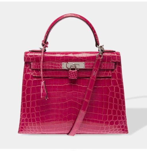 Sac HERMES Kelly 28 en Cuirs exotiques Rose - 103511